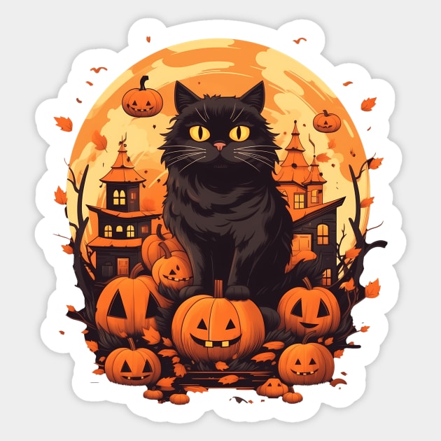 Norwegian Forest Cat Halloween, Cat Lover Sticker by logiamerch